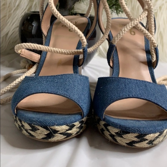 ““MIX No. 6 Denim, lace-up Wedge sandal” - Picture 2 of 5